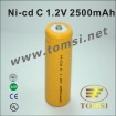 Ni-cd C 2500mah 1.2V rechargeable battery