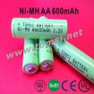 Ni-MH AA 600mAh 1.2V Rechargeable Battery for toys and digital products