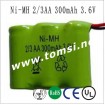 Ni-MH 2/3AA 300mAh 3.6V Rechargeable Battery for RC Toy