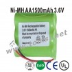 Ni-MH AA 1500mAh 3.6V Rechargeable Battery for digital products household appliances