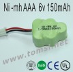 Ni-MH AAA 150mAh 6V Rechargeable Battery for electronics and digital products