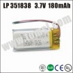 LP351838 3.7V 180mAh lipo lithium rechargeable battery