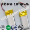 LP353450 Tiny size rechargeable battery lipo lithium 3.7V 570mAh