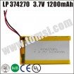 LP374270 High capacity rechargeable battery 3.7V 1200mAh lipo lithium