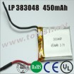 LP383048 Tiny size 3.7V 450mAh rechargeable battery
