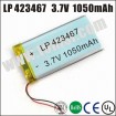 LP423467 high capacity lipo lithium 3.7V 1050mAh rechargeable battery