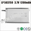 LP503759 high temperature lipo lithium 3.7V 1200mAh rechargeable battery