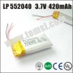 LP552040 3,7V 420mAh lipo lithium rechargeable battery