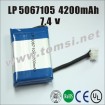 LP5067105 high capacity 7.4V 4200mAh rechargeable battery