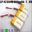 Li-polymer lithium LP423048 7.4V 800mAh rechargeable battery pack