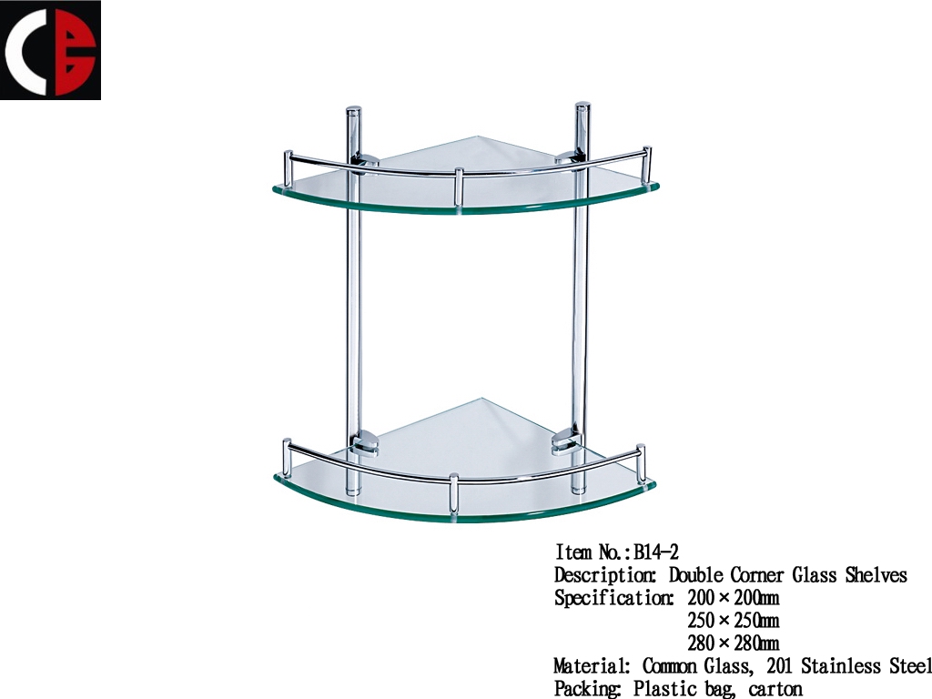 Double Corner Glass Shelves B14-2