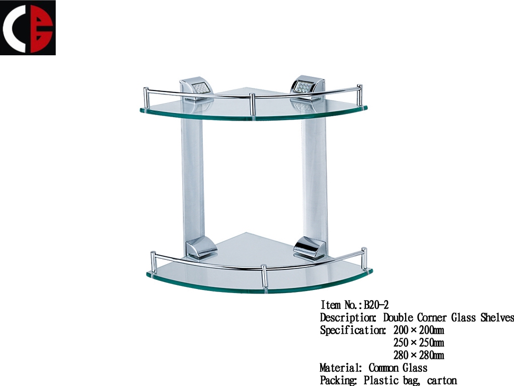 Double Corner Glass Shelves B20-2
