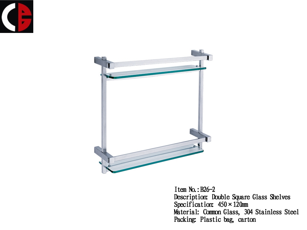Double Square Glass Shelves B26-2