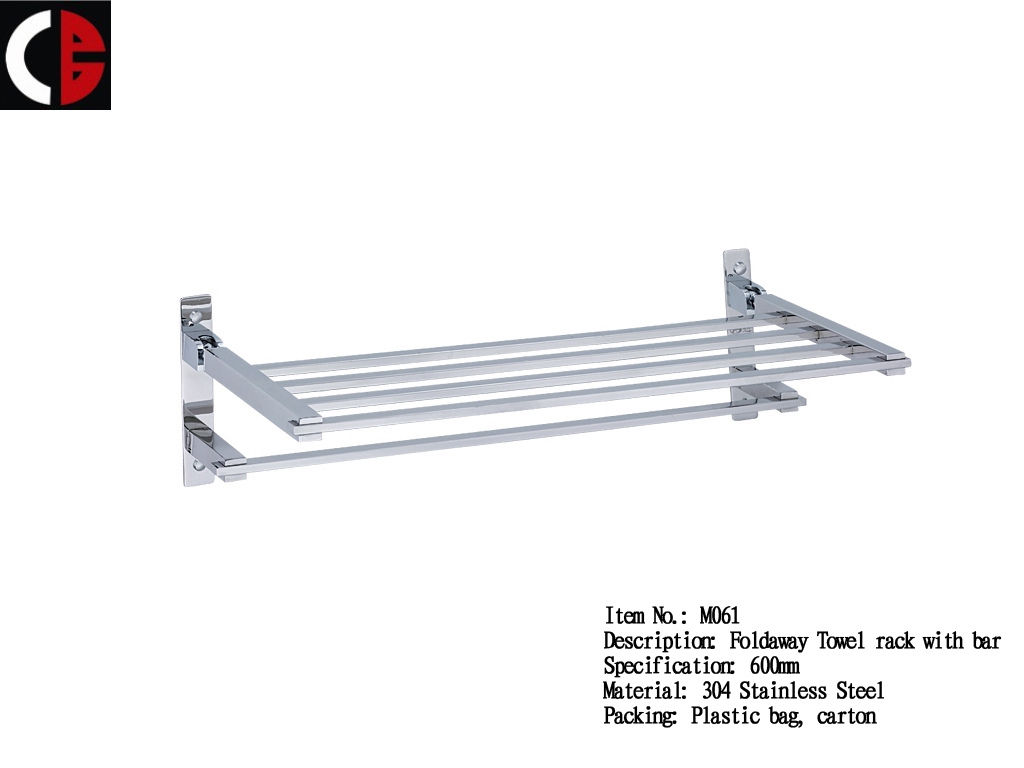 Foldaway Towel rack with bar M061