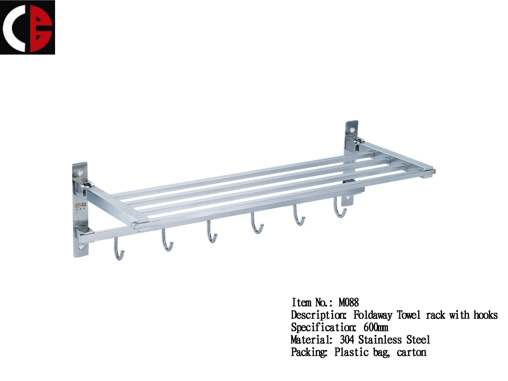 Foldaway Towel rack with hooks M088