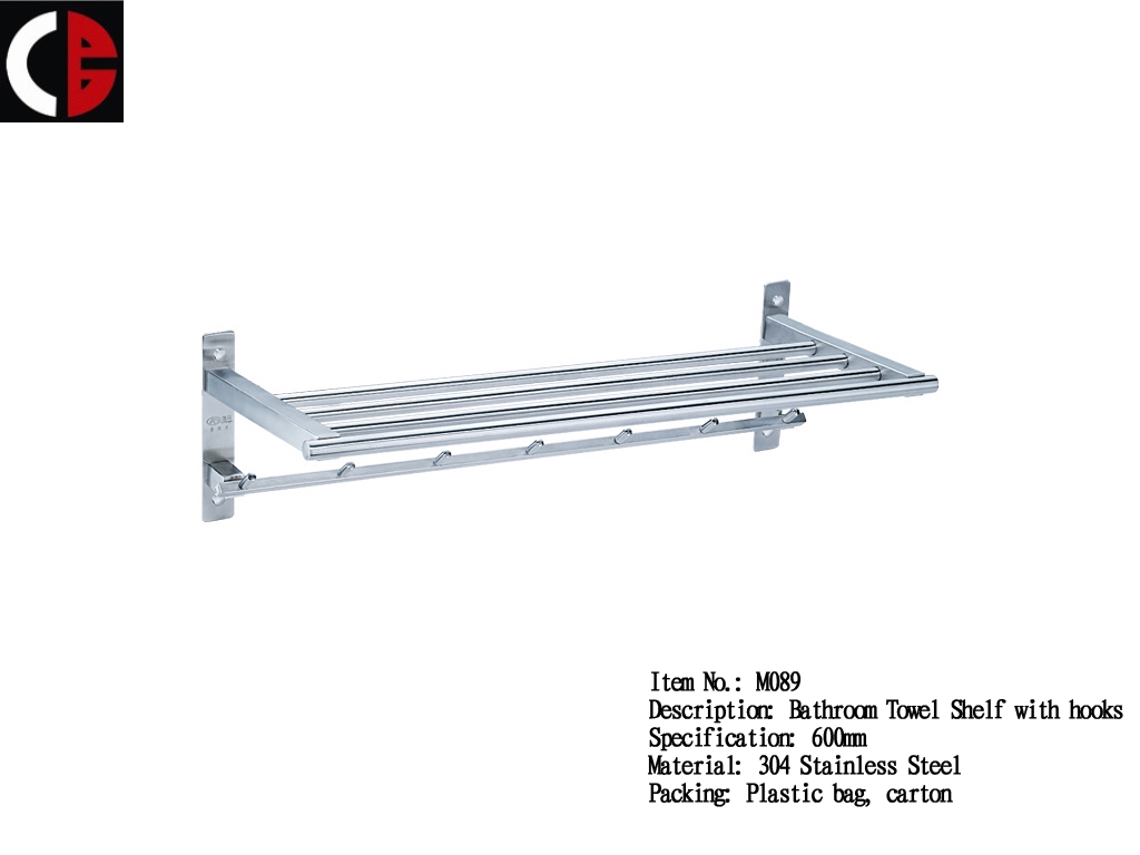 Towel Shelf with hooks M089