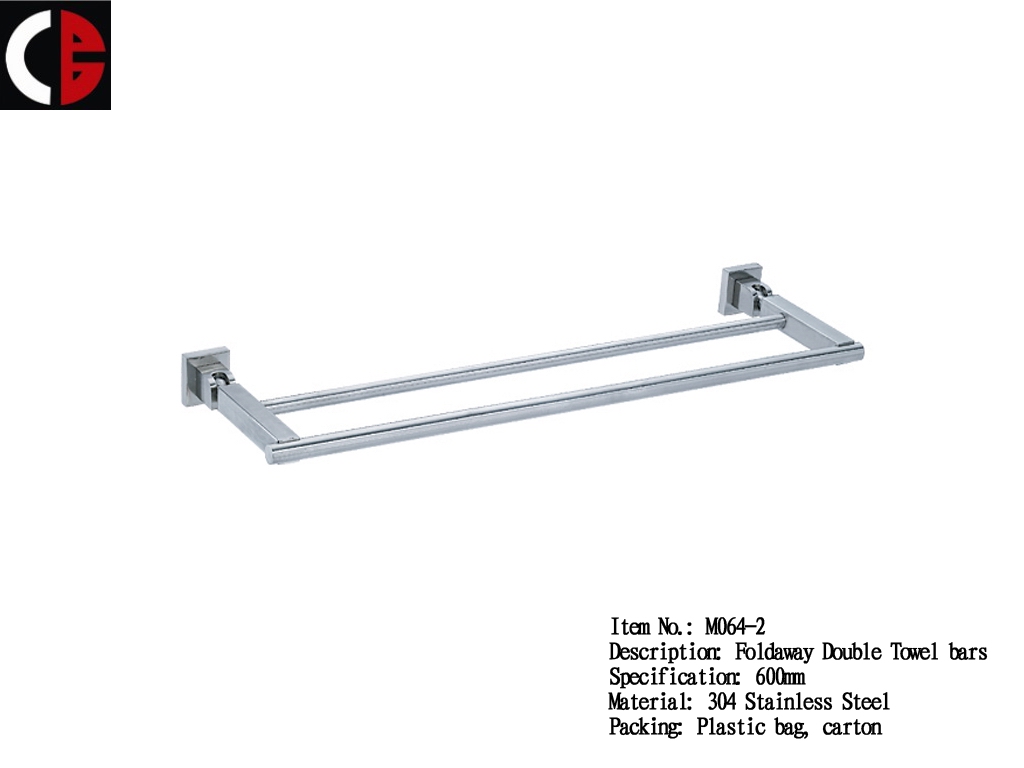 Foldaway Double Towel bars M064-2