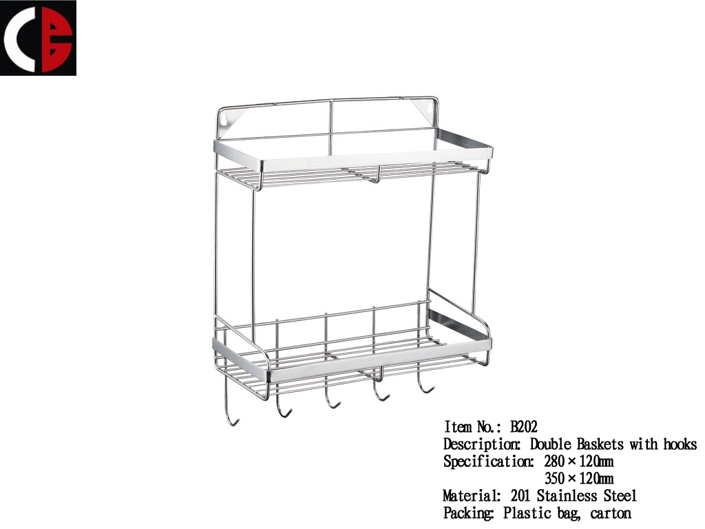 Double Baskets with hooks B202
