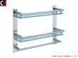 Double Square Glass Shelf with bar MB28-2A