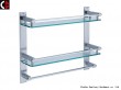 Double Glass Shelves with bar MB27-2B