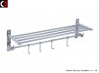 Towel rack with moveable hooks M077