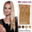 100% human hair Clip-in Extension #16 Golden blond