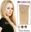 100% human hair Clip-in Extension #24 ash blonde