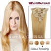 100% human hair Clip-in Extension #27