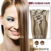 100% human hair Clip-in Extension #8/613