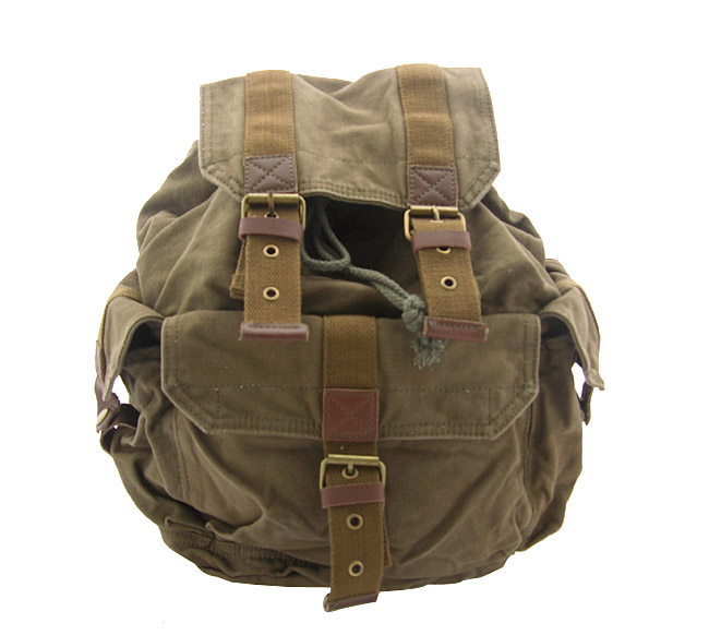 2351 100% cotton washed thick canvas backpack