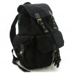 2351 black 100% cotton washed canvas backpack