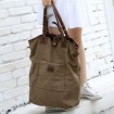 2460 canvas + genuine leather,leisure handbag