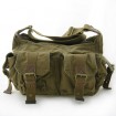 2353 army green 100% cotton washed canvas messenge