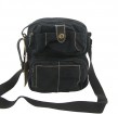 2461 black 100% cotton washed messenger bag