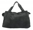 8666 black 100% real leather women's handbag