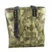 8787 python-like yellow genuine leather handbag