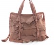 8957 brown fashion braided style women's handbag