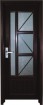 PVC-U glass door with grid in wood grain