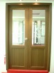 UPVC double panels door with picture glass 
