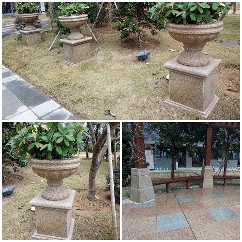 Yellow Granite Folower Pot  for Garden