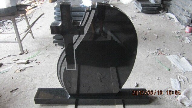 Black Granite Tombstone for Europe Styles