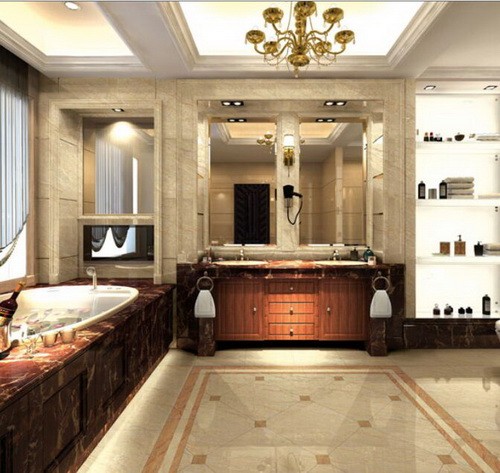 Beige Marble Slab Waterfall/Island/floor