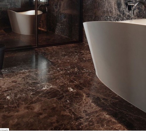 Dark Emperador Marble Slab Waterfall/Island/floor