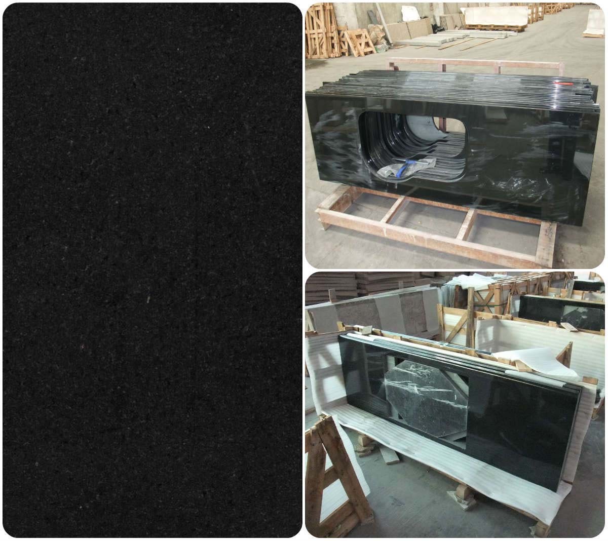 Chinese Absolute Black Granite Marble Countertop f