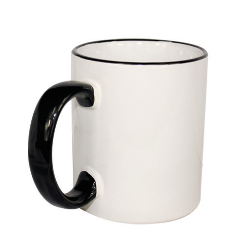 11oz Blank Coated Two-Tone Mug-Black Handle