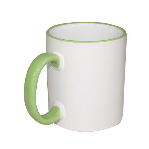 11oz Blank Coated Two-Tone Mug-Green Handle