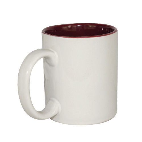 11oz Blank Coated Two-Tone Mug-Inner Maroon