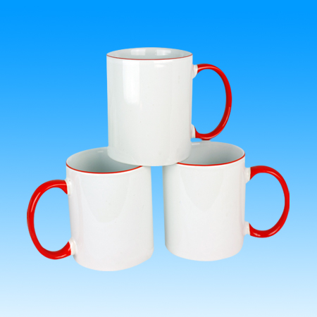 11oz Blank Coated Two-Tone Mug Red